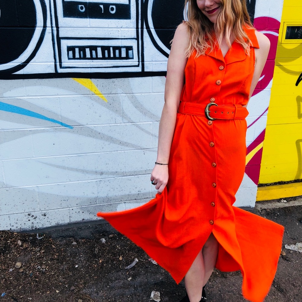 Cantaloupe Vixen Vintage Open Back Dress